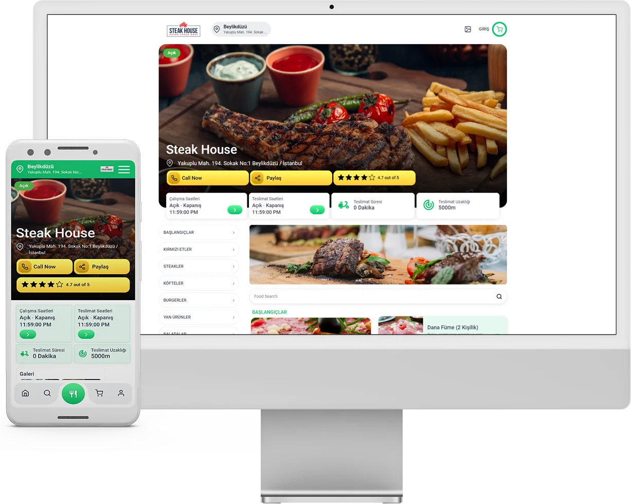 Online ordering system – web and mobile example